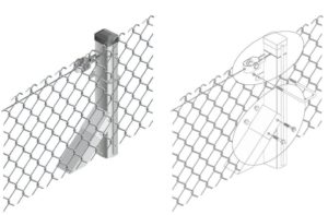 Как крепить сетку рабицу к металлическим столбам