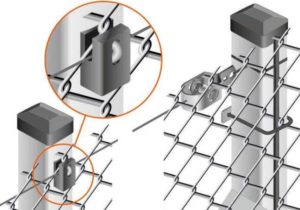 Как закрепить сетку рабицу к металлическим столбам