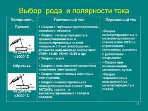 Прямая и обратная полярность при сварке инвертором