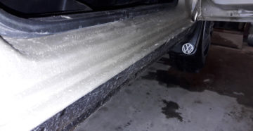 Обработка порогов после сварки Обработка порогов после сварки