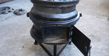 Печь из колесных дисков своими руками