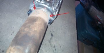 Замена гофры глушителя своими руками без сварки