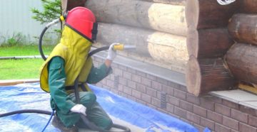 Пескоструйная очистка дерева