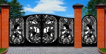 Резные ворота из металла