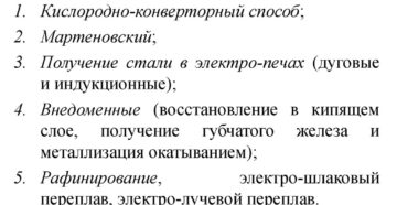 Способы производства стали