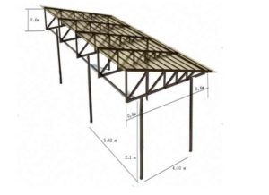 Как сварить фермы для односкатного навеса
