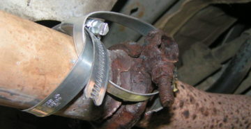 Как отремонтировать глушитель без сварки