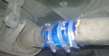 Ремонт гофры глушителя своими руками без сварки