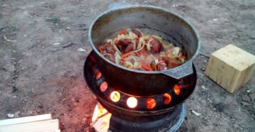 Мангал для казана из дисков своими руками