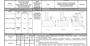 Техкарта на сварку металлоконструкций