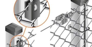 Крепление сетки рабицы к металлическим столбам Крепление сетки рабицы к металлическим столбам