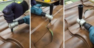 Насадка на дрель для резки металлочерепицы