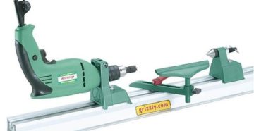 Компактный токарный станок по дереву из дрели